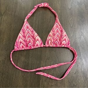 Vix Swimwear Bikini Top Beaded Pink Halter Size Medium